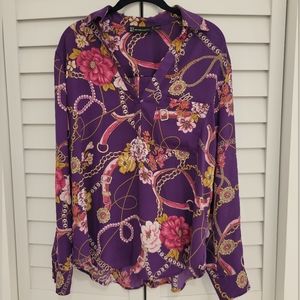 NY&Co Deep Purple Blouse, Size Large
